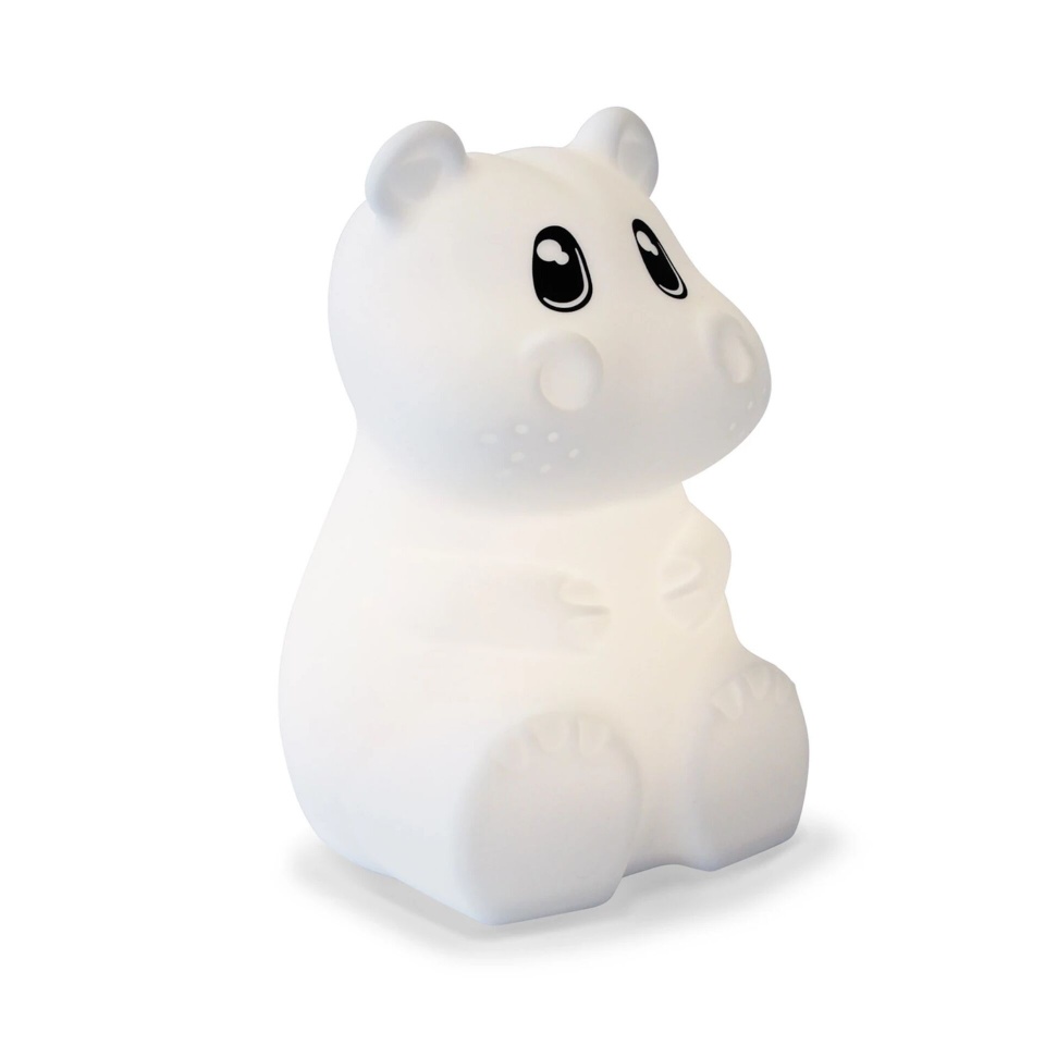 Kidywolf öölamp Hippo Night Light with Color Change, 15cm, valge