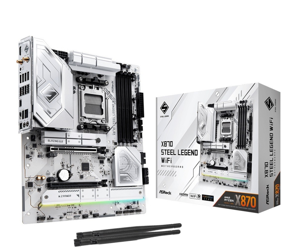 ASRock emaplaat X870 STEEL LEGEND WIFI, AM5, DDR5, M.2 ATX