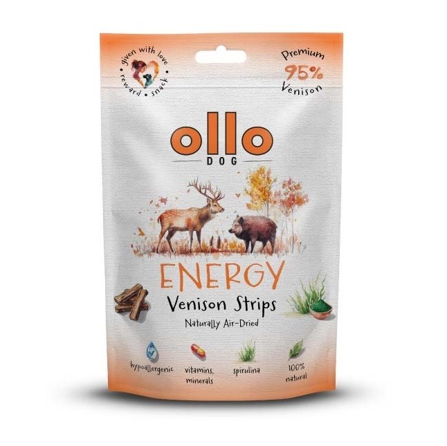 Ollo maius koerale Air-Dried Energy Venison Strips, 80g