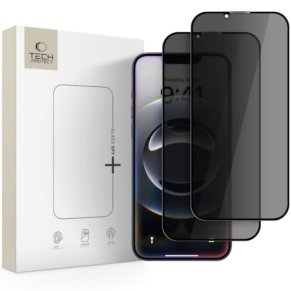SZKŁO PRYWATYZUJĄCE Tech-Protect GLASS SPY+ 2-PACK iPhone 13 / 13 Pro / 14 / 16E PRIVACY