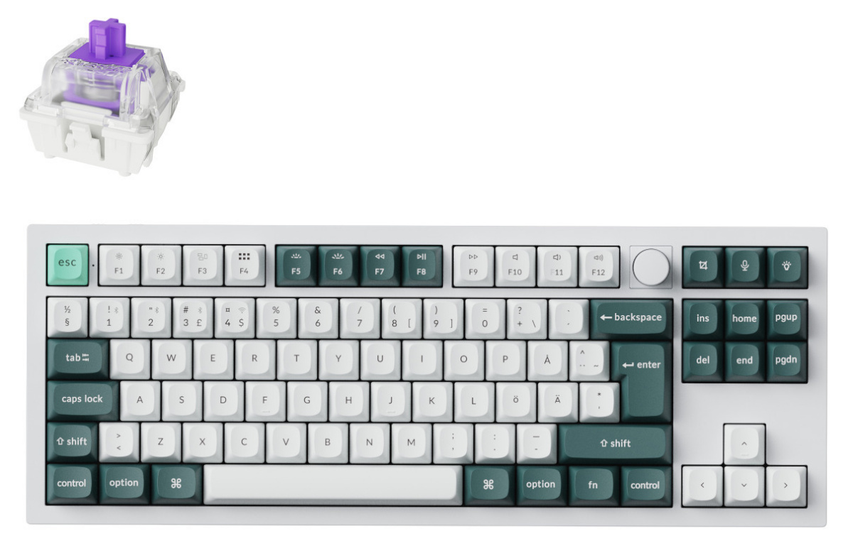 Keychron mänguklaviatuur Q3 HE 80% valge