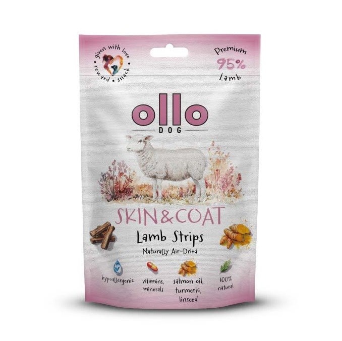 Ollo maius koerale Air-Dried Skin & Coat Lamb Strips, 80g