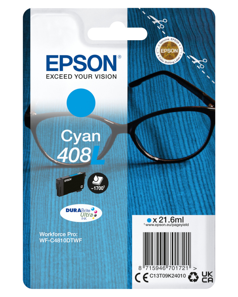 Epson tindikassett Epson 408 tsüaan XL T09K2