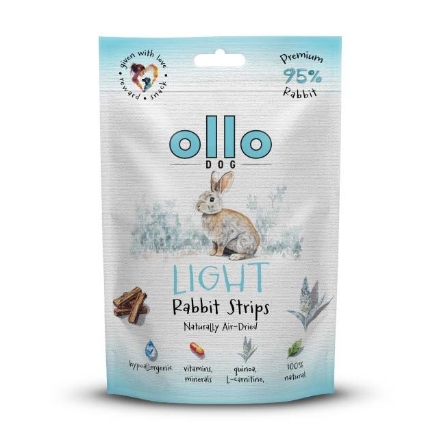 Ollo maius koerale Air-Dried Light Rabbit Strips, 80g