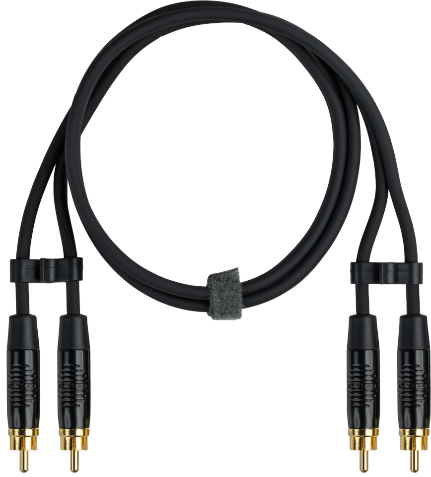 Fuj:tech helikaabel 2x RCA – 2x RCA, 3 m, must