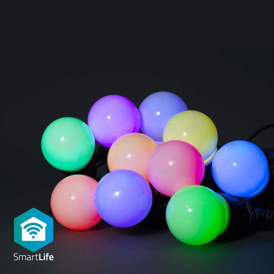 Nedis SmartLife Partylife dekoratiivvalgusti komplekt, 10 LED, RGB, WiFi, 9 m