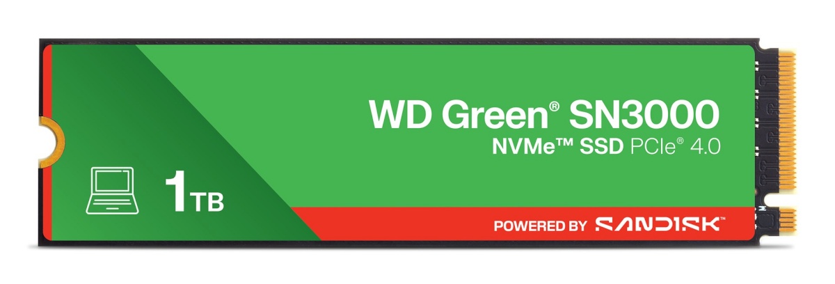 WD kõvaketas Western Digital roheline ™ SN3000 NVMe™ SSD POWERED BY SANDISK 1 TB