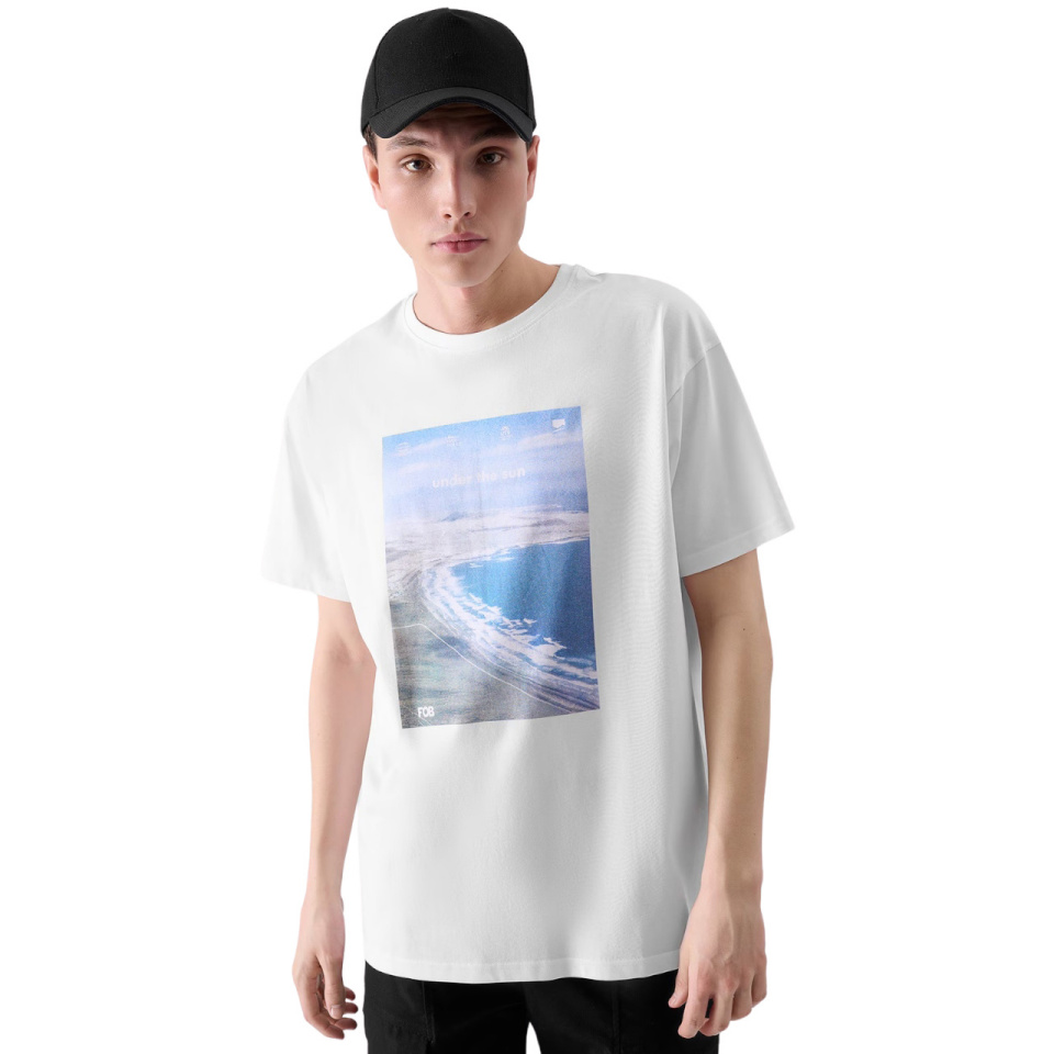 4F T-särk meestele M2132 valge 4FRSS24TTSHM2132 10S suurus XL