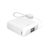Puro 10000mAh 20W USB-C USB-A Power Bank with Display and Built-in USB-C Cable - White