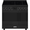 Smeg elektripliit C92IPN2 Classic, 90 cm, 5 x induktsioon, 2 x elektriahi, pürolüüspuhastus, matt must