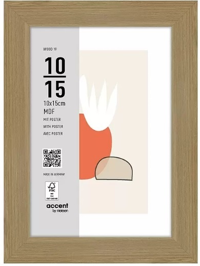 Nielsen Design pildiraam Photo Frame Wooden 3211204 Wood 19 Natural 10x15 cm