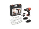 BLACK & DECKER akutrell must & DECKER 18V Impact Drill (with 2 x 18V 2.0Ah batteries with charge status indicator, 1A charger and 80 accessories) | BCD383D2XKA-QW | 2.0 Ah