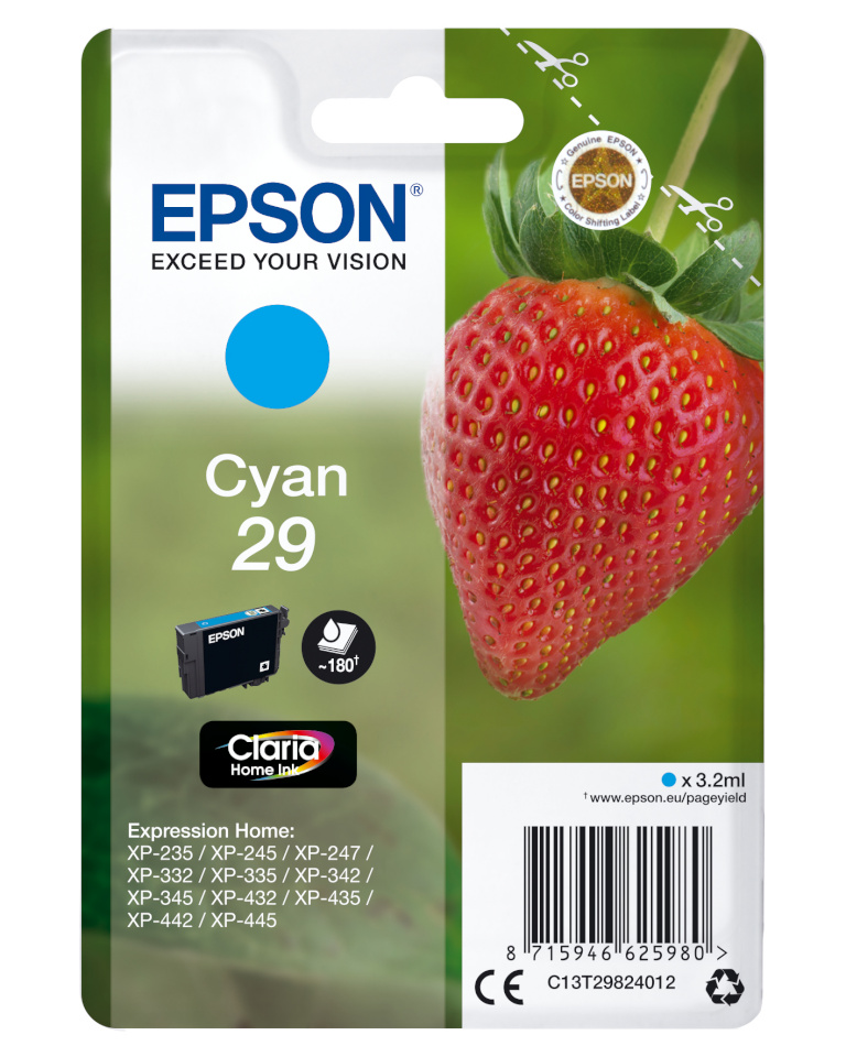 Epson 29 tindikassett, tsüaan