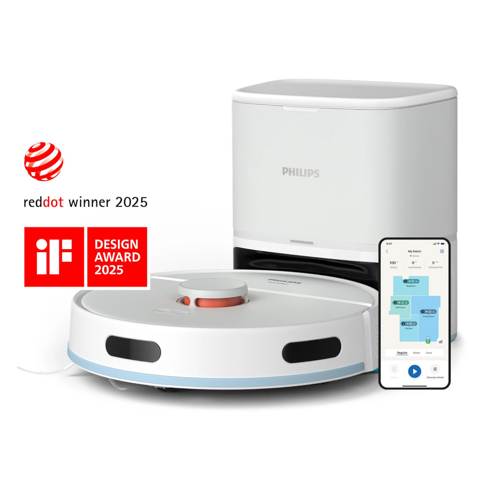 Philips robottoluimeja XU2100/25 Series 2000 HomeRun Aqua Wet and Dry Cleaning Robot, valge