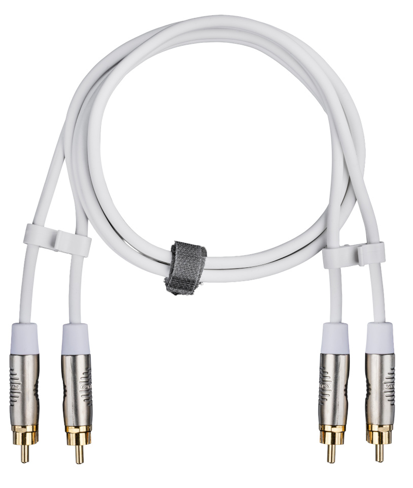 Fuj:tech helikaabel 2x RCA – 2x RCA, 3 m, valge