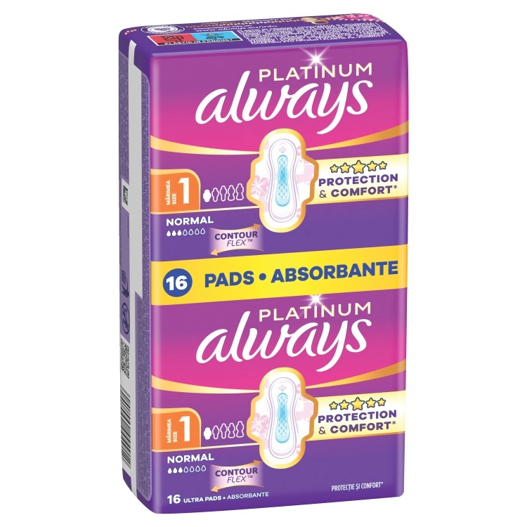Always Platinum Normal Size 1 Hügieenisidemed Tiibadega, 16 tk