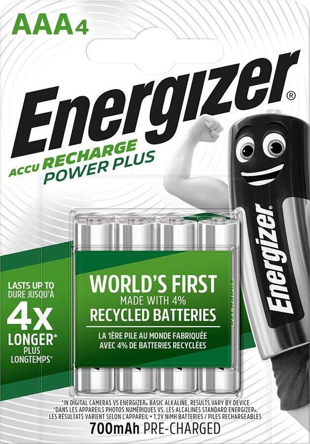 Energizer aku BATTERY Accu Recharge Power Plus 700 mAh AAA HR3/4 Rechargeable, 4tk