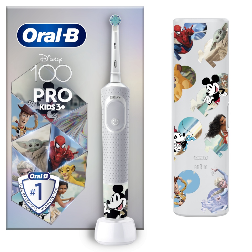 Braun elektriline hambahari Oral-B Pro Kids Disney 100 Years + Case, lastele