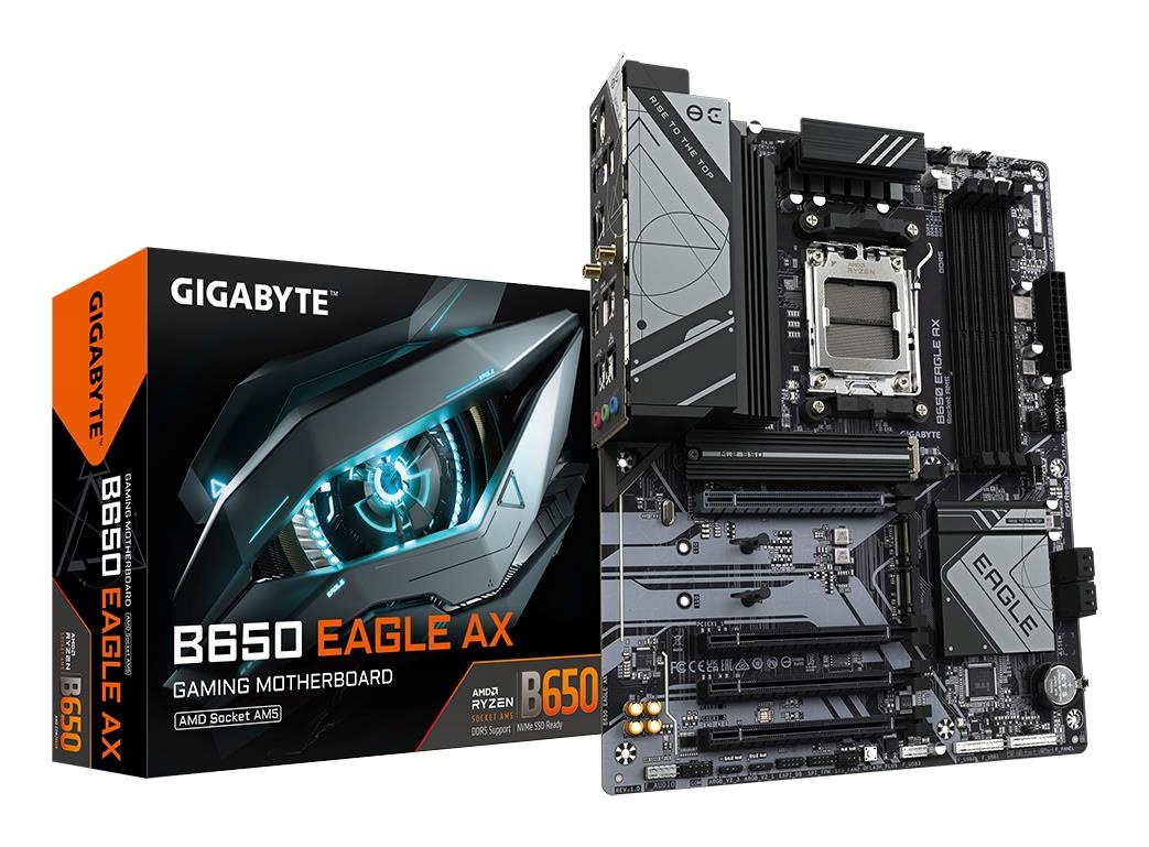 Gigabyte emaplaat AMD B650 socket Am5 ATX ram Ddr5-sdram 4xslots wi-fi Yes bluetooth Yes 3xnumber Of M.2 (m) Slots b650eagleax1.2