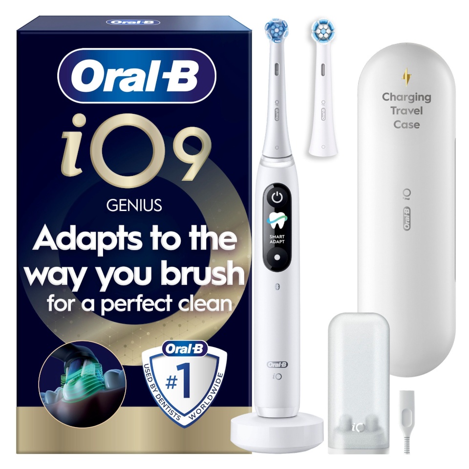 Braun elektriline hambahari Oral-B iO9, valge + laadimise reisikott