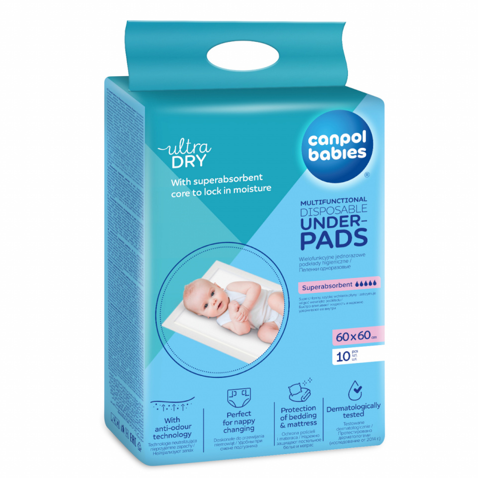 Canpol BABIES Multifunktsionaalsed aluslinad, 10 tk., 60x60 cm, 78/006