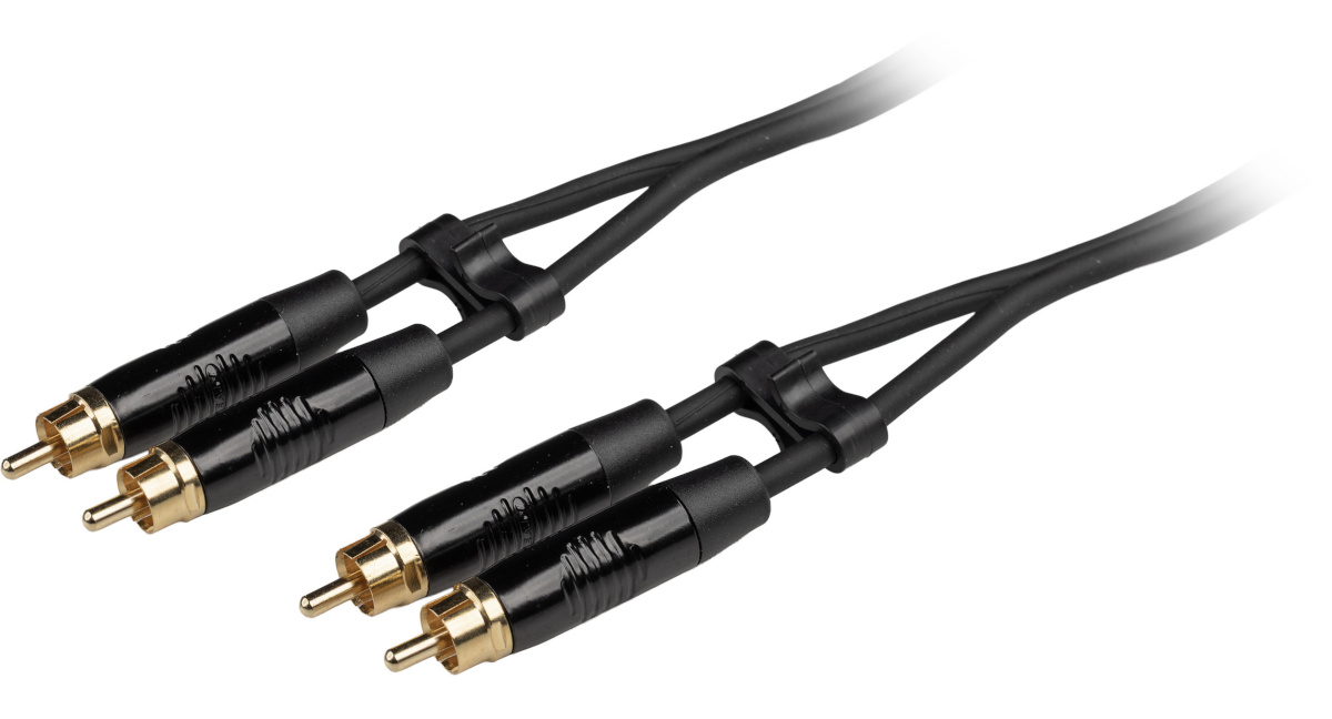 Fuj:tech helikaabel 2x RCA – 2x RCA, 0,5 m, must