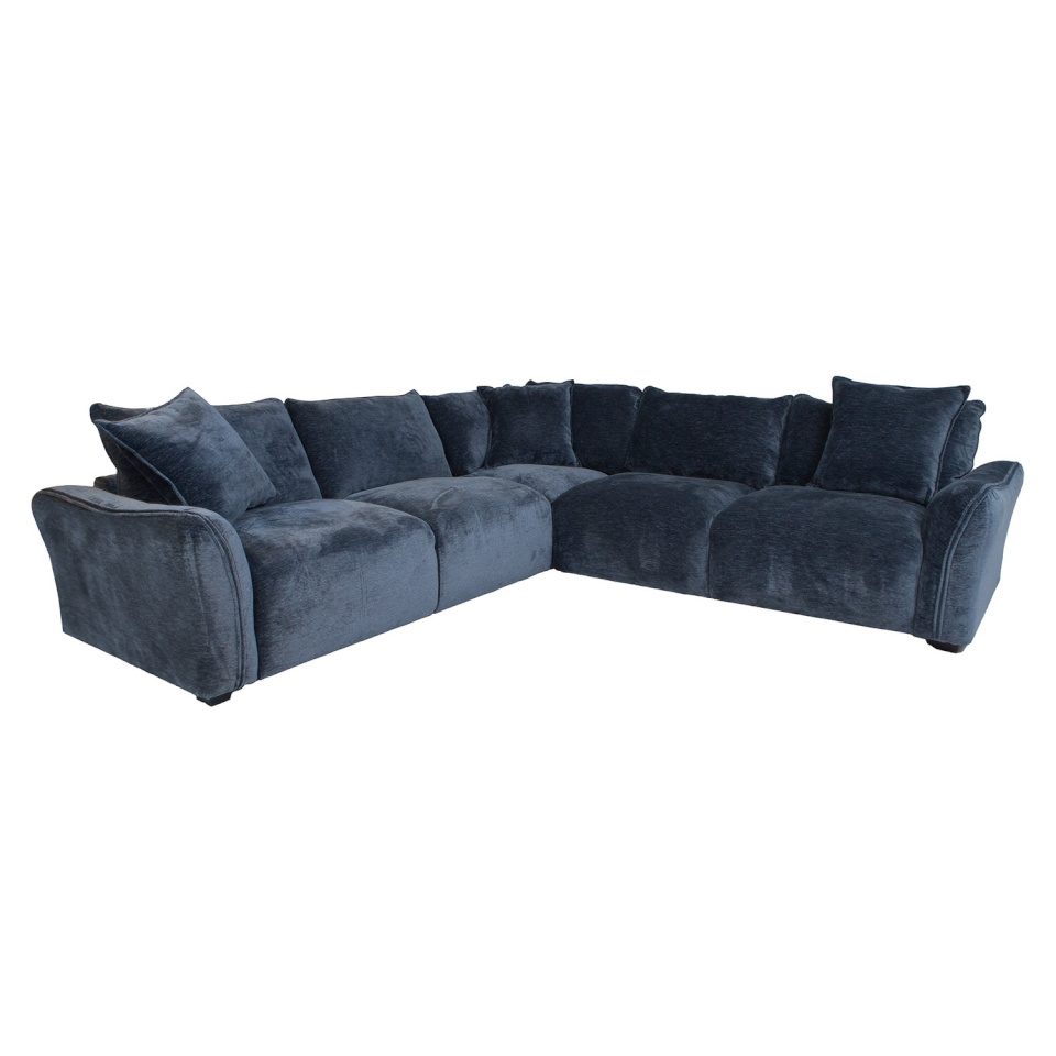 H4Y nurgadiivan ja tumba Divi, 276x276x102x84cm, tumesinine