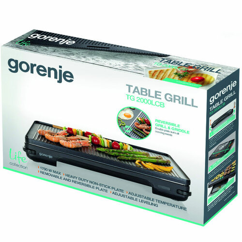 Gorenje elektrigrill Grill TG2000LCB Table 2000W must