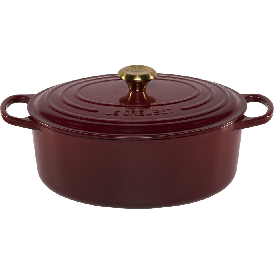 Le Creuset malmpott Signature Oval Roasting Pan, 31cm, Garnet, punane