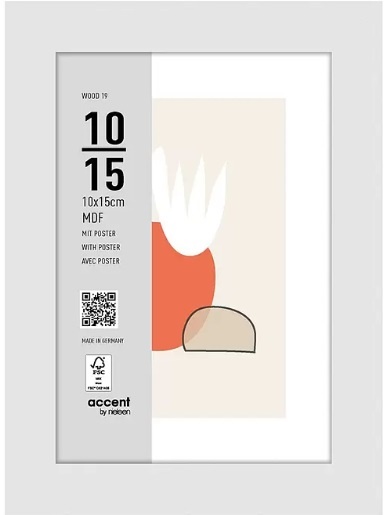 Nielsen Design pildiraam Photo Frame Wooden 3211202 Wood 19 valge 10x15 cm
