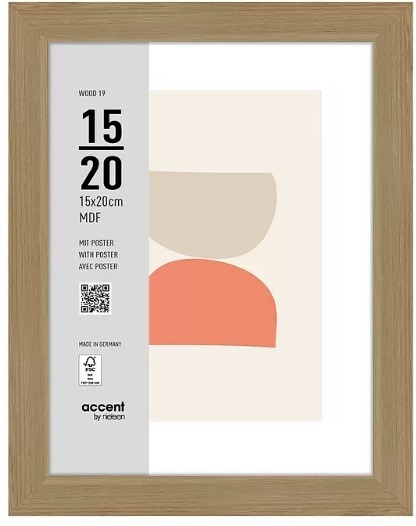 Nielsen Design pildiraam Photo Frame Wooden 3217204 Wood 19 Natural 15x20 cm