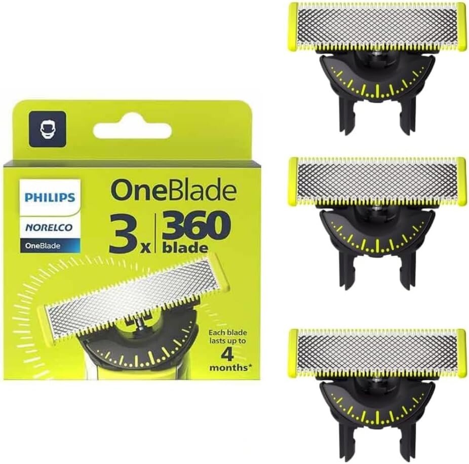 Philips varuterad QP430/50 OneBlade Replaceable Blade, 3tk, must/roheline