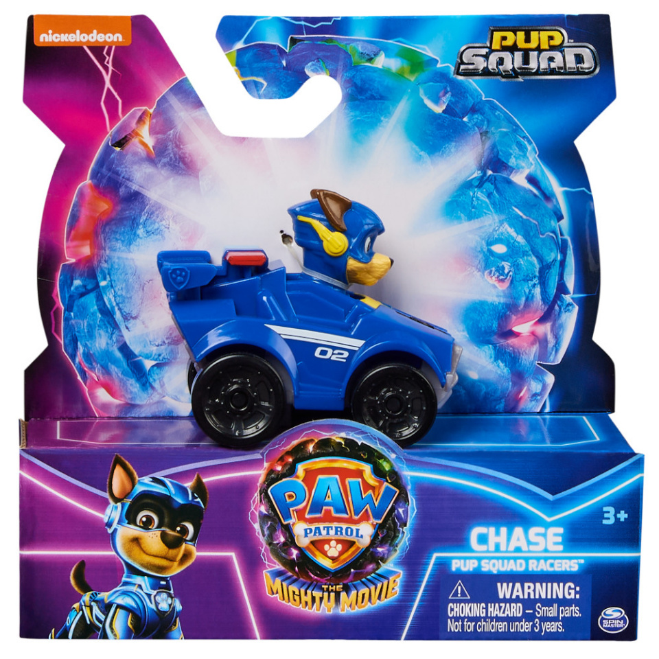 Paw Patrol sõiduk mängufiguuriga The Mighty Movie Chase Pup Squad Racers, sortiment, 6067086