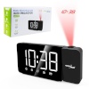 GreenBlue kellraadio Digital LED clock radio with GreenBlue projector, FM radio, alarm, 12/24 clock, 5V DC USB power supply + CR2032, GB172