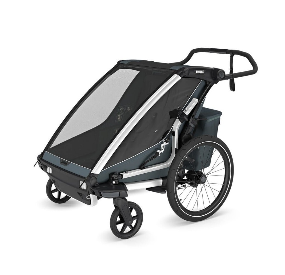 Thule Chariot Cross kahekohaline jalgrattahaagis, tume kiltkivi