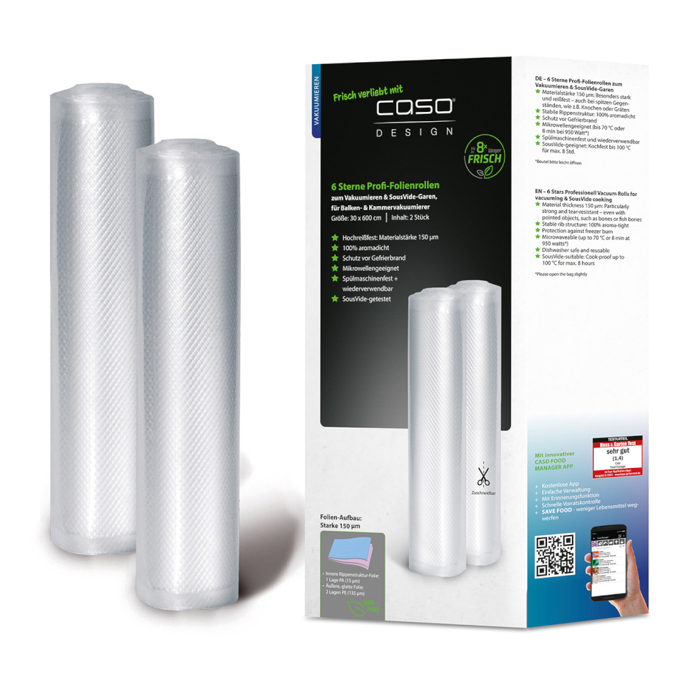 Caso Vacuum Rolls 01248 2tk, 30 x 600 cm, Transparent