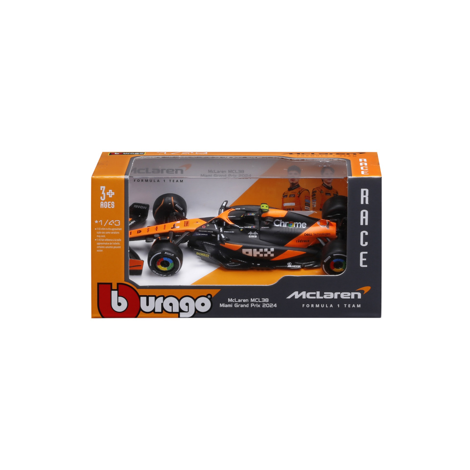 BBURAGO 1:43 võidusõiduautomudel McLaren F1 Team MCL38, assortii, 18-38214