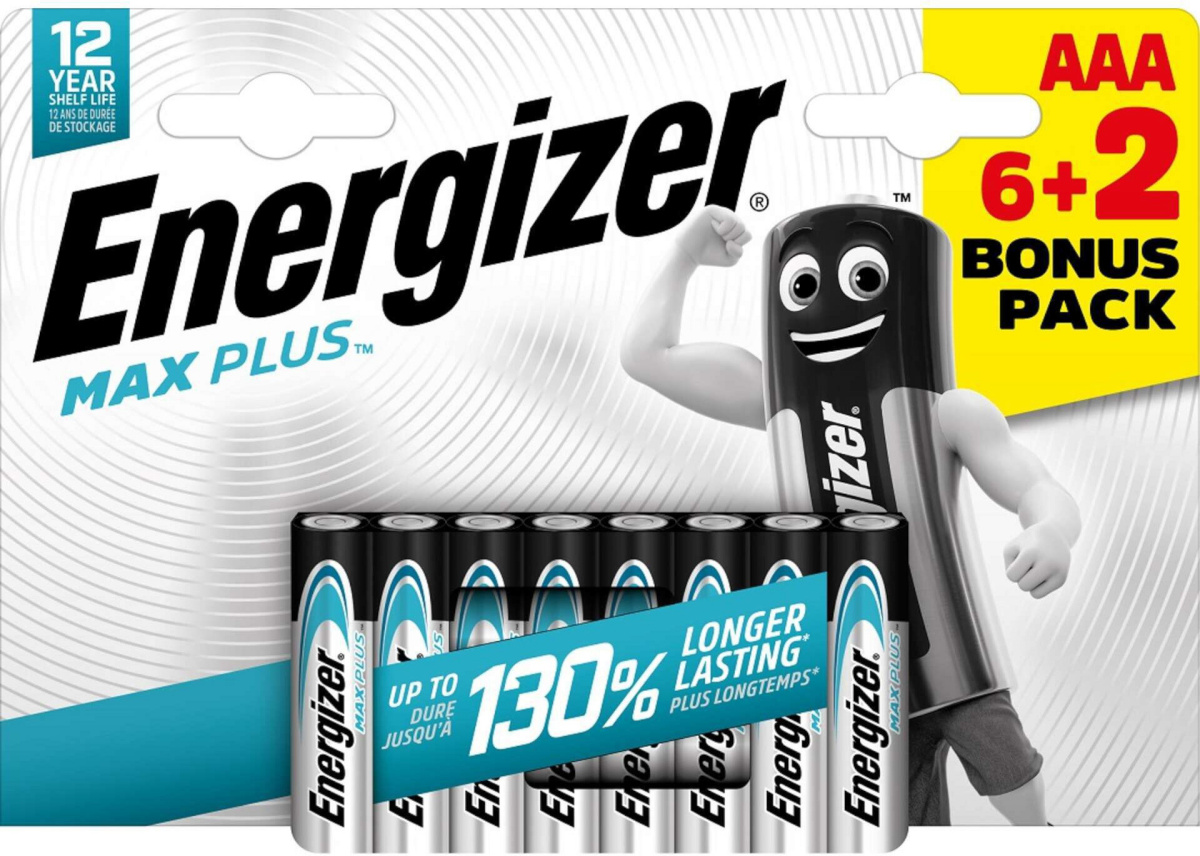 Energizer patarei Energizer Max Plus Alkaline AAA CHP8 6+2