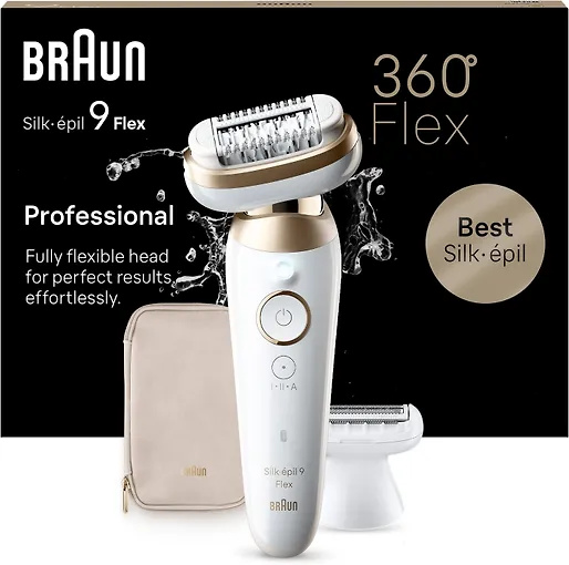 Braun epilaator Silk Epil 9 Flex 3D 9-041 Epilator, valge/kuldne