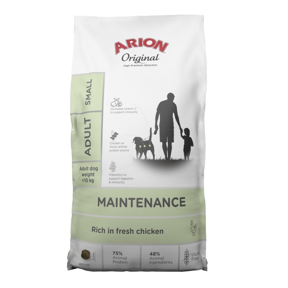 Arion kuivtoit koerale Original Small Maintenance Chicken, 7kg