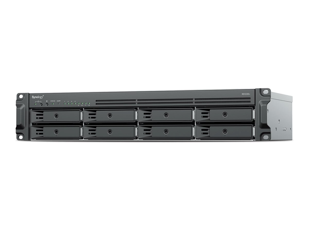 Synology RS1226+ 8-bay/AMD Ryzen V1500B 4C 2.2GHz/4GB DDR4 ECC/8x3.5" Hot-Swap/2x2.5GbE/2xUSB3.2/2Fan/RAID 0,1,5,6,10,SHR/3Y