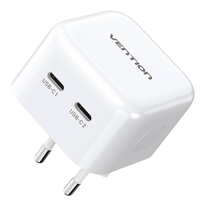 Vention FBPW0-EU USB(C+C) GaN (35W/35W) mains charger (valge)