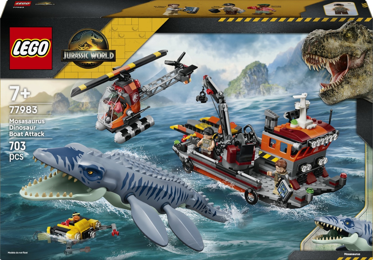 LEGO Jurassic World 77983 Mosasaurus dinosaurus ründab paati