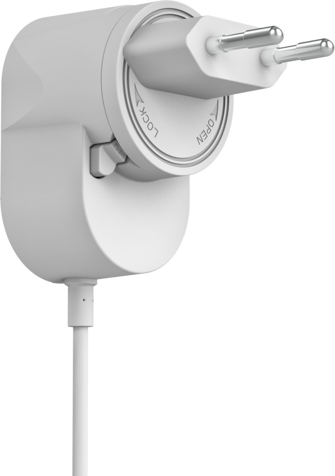 Yale vahelduvvooluadapteri toiteplokk, valge