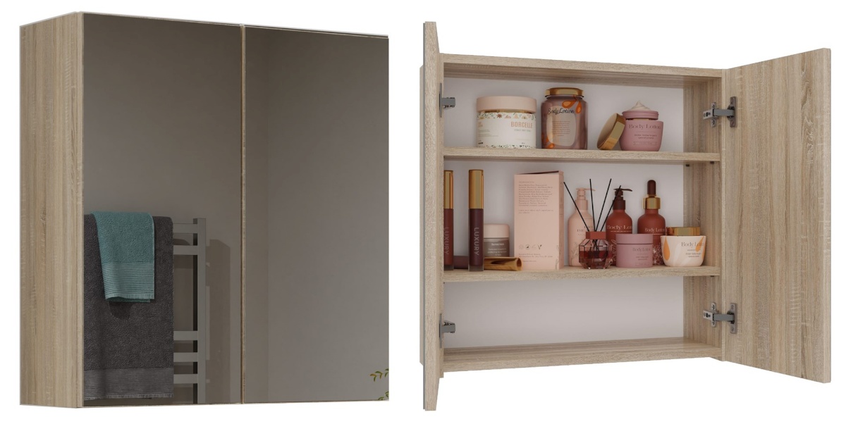 Top E Shop vannitoakapp POLA 2DL SONOMA bathroom storage cabinet Oak, Wood