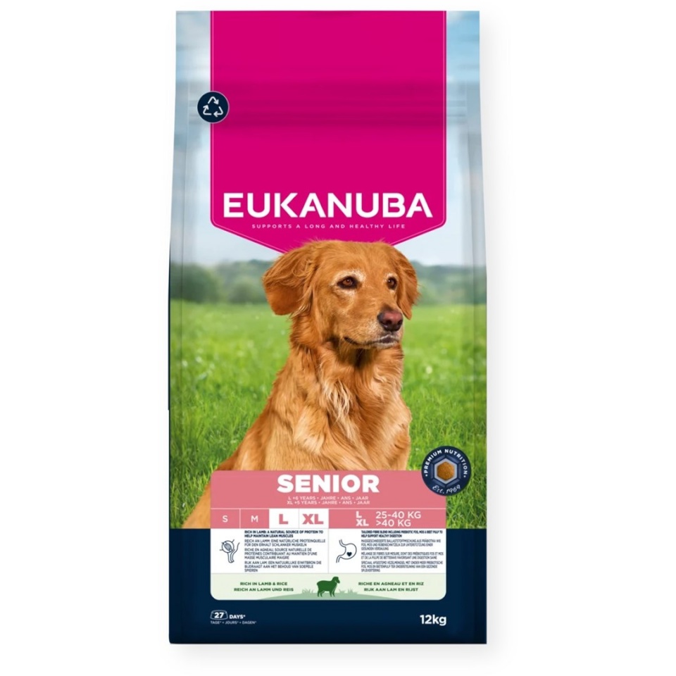 Eukanuba kuivtoit koerale Senior L XL Rich in Lamb & Rice, 12kg