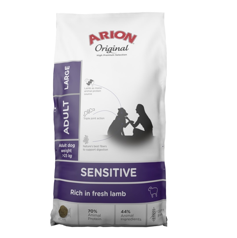 Arion kuivtoit koerale Original Sensitive Large Lamb Mono, 12kg