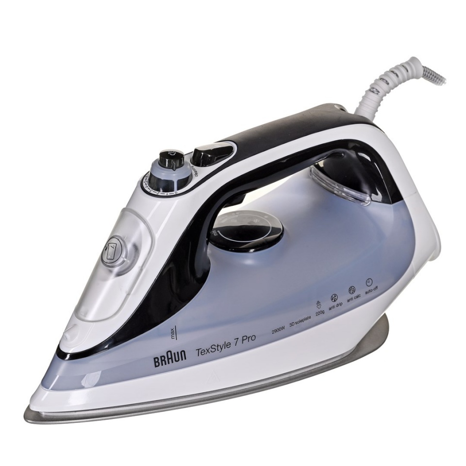 Braun triikraud TexStyle 7 Pro SI7149WB Dry & Steam EloxalPlus soleplate 2900W must, valge