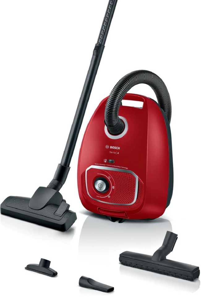Bosch tolmuimeja BGB41RD3H Series 4 Bagless Vacuum Cleaner, punane