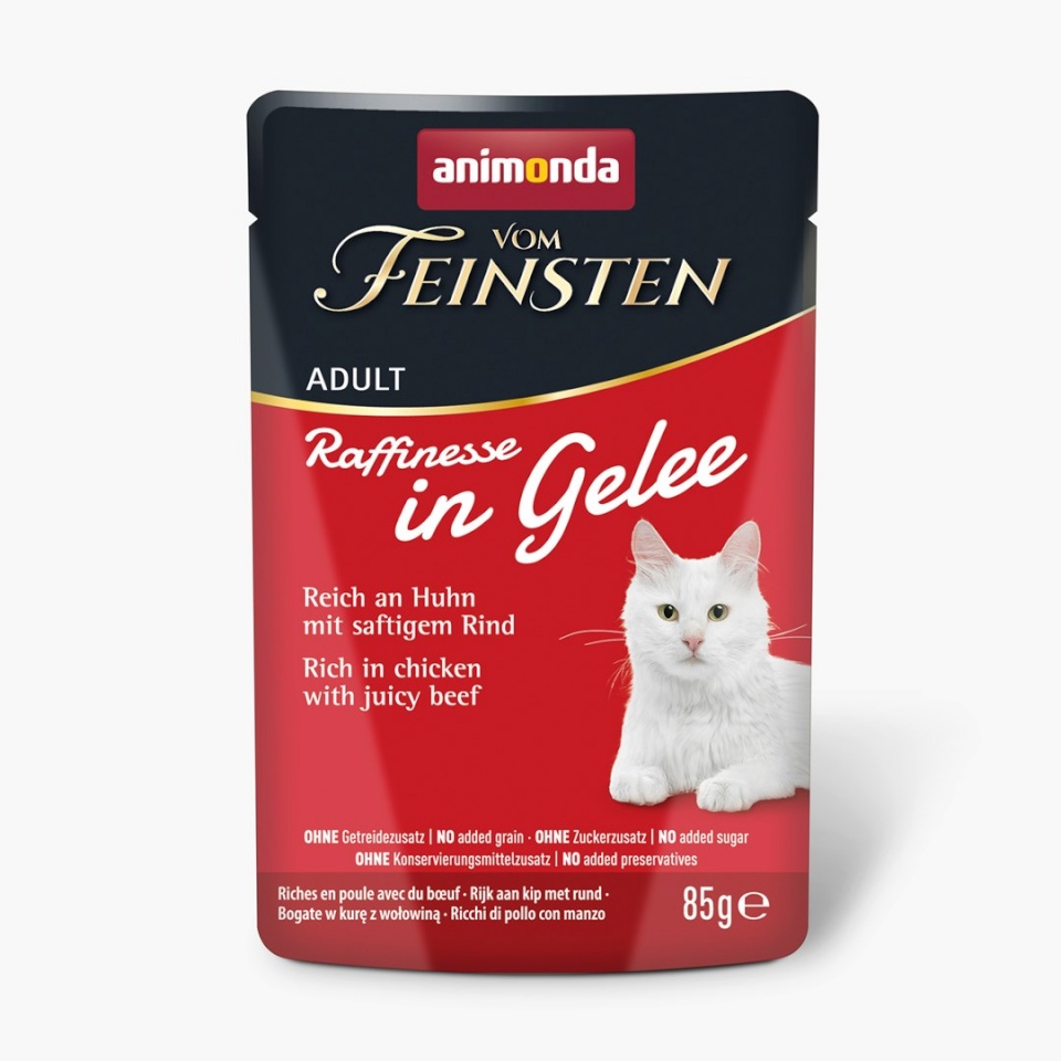 Animonda kassitoit Vom Feinsten Adult Raffinesse in Jelly Rich In Chicken with Beef, 85g
